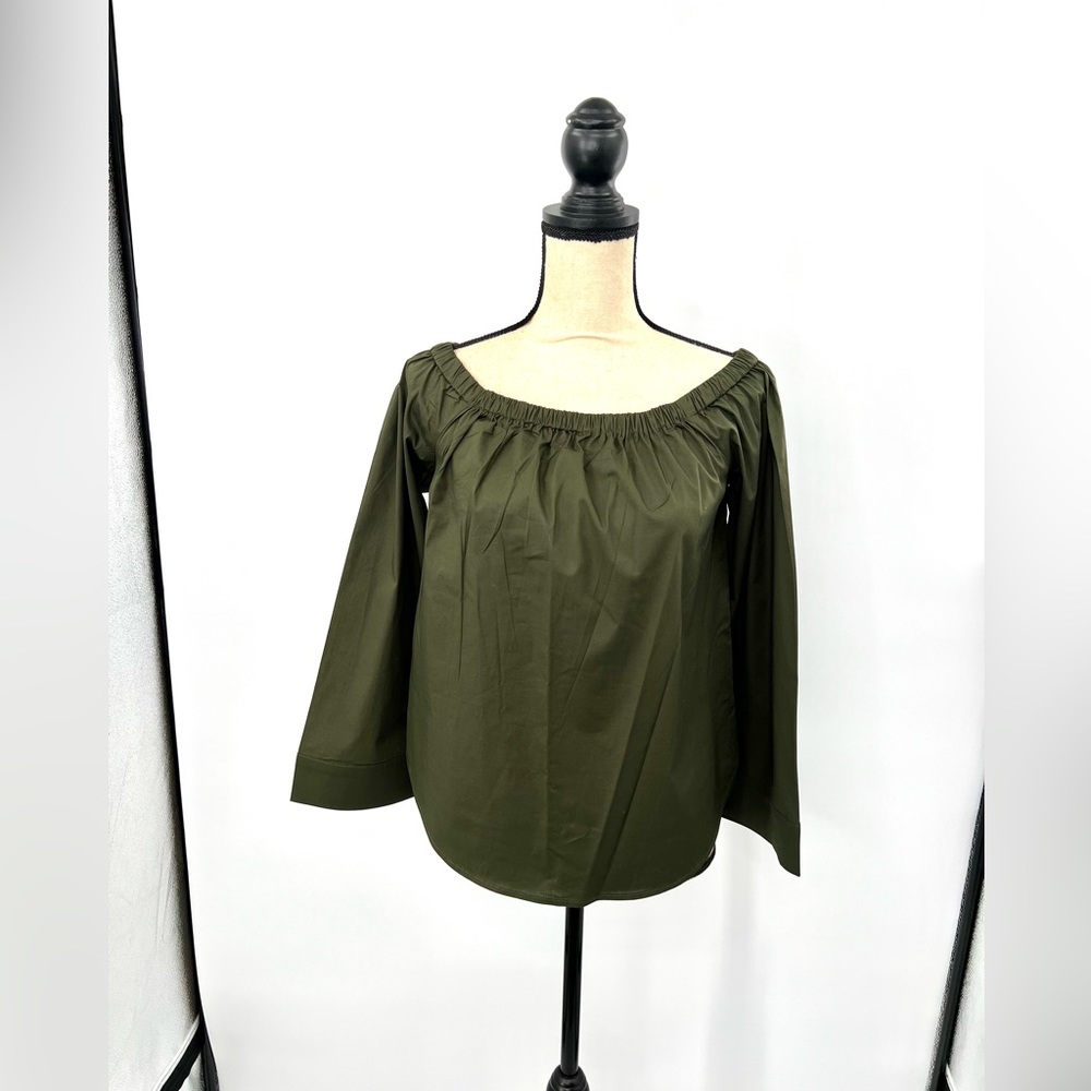 MICHAEL Michael Kors Bell Sleeve Off  Shoulder Top ‘Hunter Green’ Woman’s Small